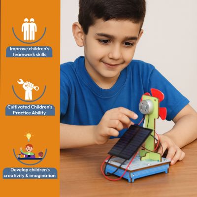 3-in-1 Solar & Electrical Fan Making Kit | Renewable Energy DIY Science Project for Kids & Students